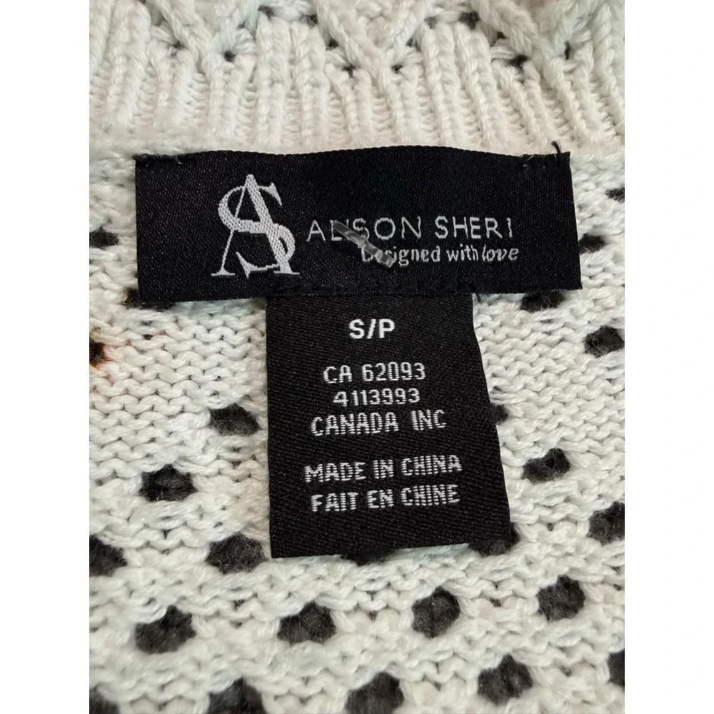 Alison Sheri Floral Knit Women's Cotton Cardigan Sweater Size‎ S/P